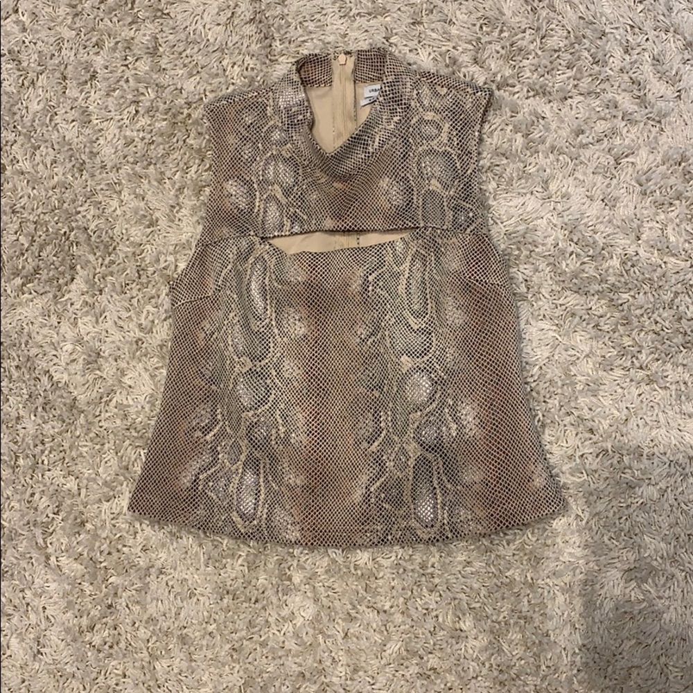 Urban Outfitters faux snakeskin zip up shirt